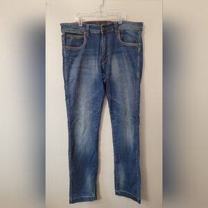 WRANGLER red green stitch sz 38 BRYSON Distant Relation Stretch jeans